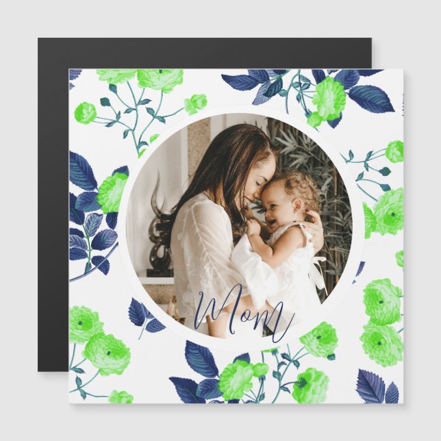Tarjeta elegante de flores para el Día de la Madre (Anverso/Reverso)