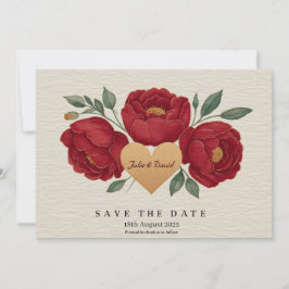 Tarjeta elegante de flores para guardar la fecha