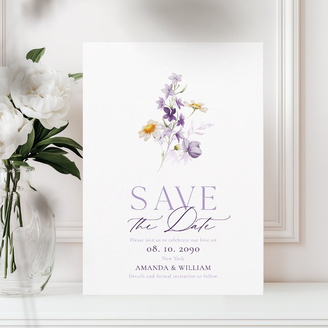 Tarjeta elegante de flores para guardar la fecha (Subido por el creador)