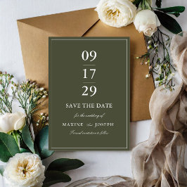 Tarjeta elegante de guardar la fecha de boda en ve