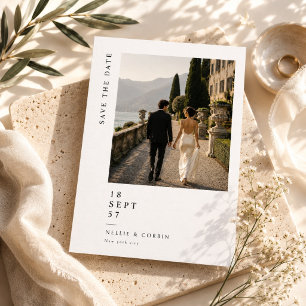 Tarjeta elegante de guardar la fecha para boda de
