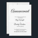 Tarjeta elegante de Invitación Boda pospuesta<br><div class="desc">Aquí hay una tarjeta simple para notificar a sus invitados si es necesario cambiar su fecha de boda. Utilice los campos de plantilla para añadir sus datos personales y hacer de este diseño elegante y minimalista su propio diseño. El fondo blanco puede cambiarse a cualquier color que prefiera. También se...</div>