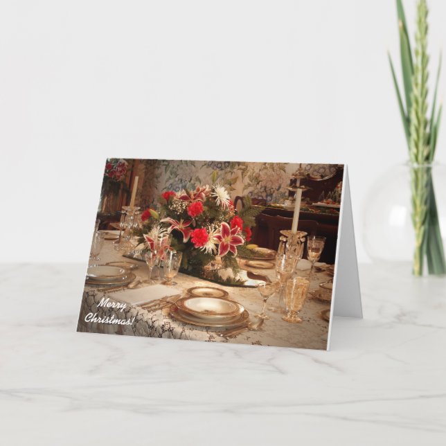 Tarjeta elegante de la cena de navidad (Anverso)