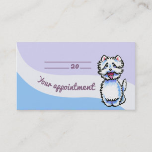 Tarjeta elegante de la cita de Westie del Groomer