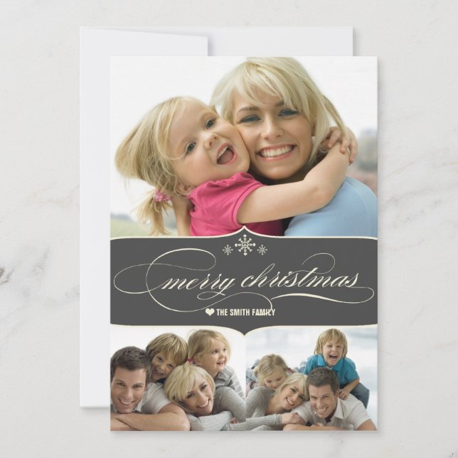 Tarjeta elegante de la foto de familia del día de (Anverso)