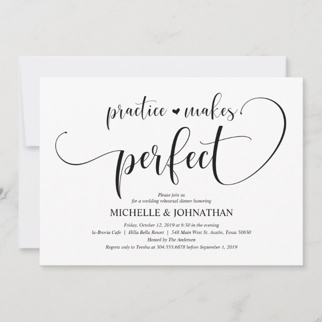 Tarjeta elegante de la invitación de la cena del (Anverso)