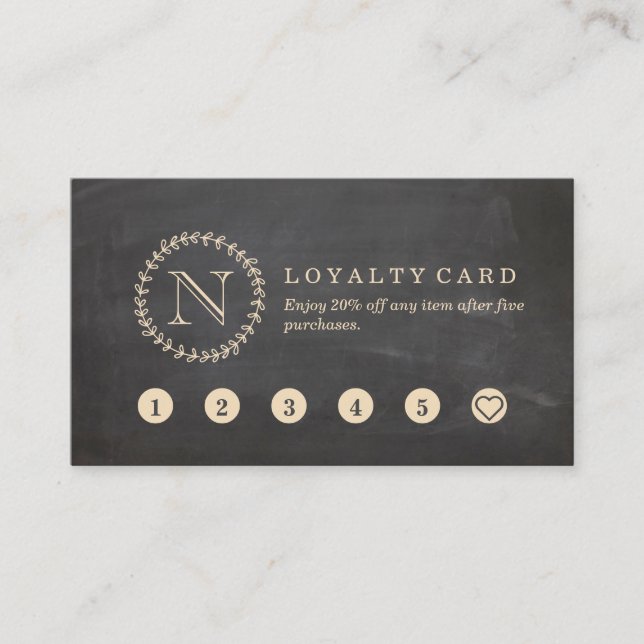 Tarjeta elegante de la lealtad del monograma del (Anverso)
