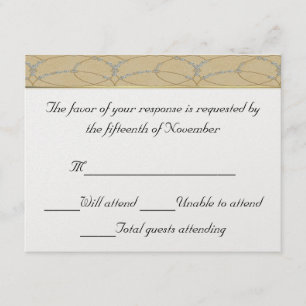 Tarjeta elegante de la respuesta de la boda
