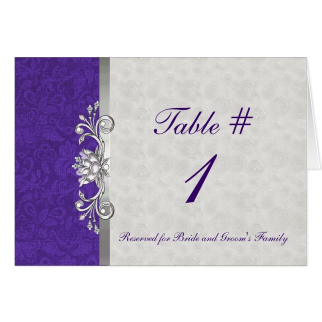 Tarjeta elegante de la tabla de la boda (Anverso (Horizontal))