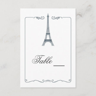 Tarjeta elegante de la tabla de la torre Eiffel
