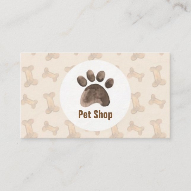 Tarjeta elegante de la tienda del mascota de la (Anverso)