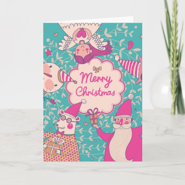 Tarjeta elegante de las Felices Navidad (Anverso)