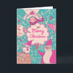 Tarjeta elegante de las Felices Navidad<br><div class="desc">Tarjeta elegante de las Felices Navidad en colores brillantes. Papá Noel lindo,  el oso divertido en vidrios,  el muñeco de nieve dulce,  el ángel precioso y el búho agradable en día de fiesta infantil del dibujo animado cardan el © y el ® Bigstock® - todos los derechos reservados.</div>