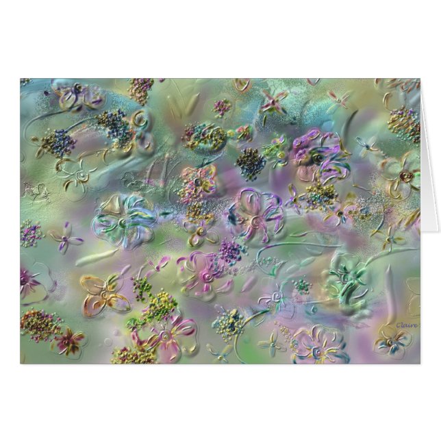 Tarjeta elegante de las flores (Anverso (Horizontal))