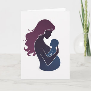 Tarjeta elegante de madre e hijo