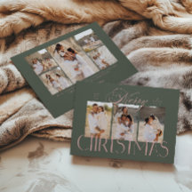 Tarjeta elegante de Navidad con fotos modernas 8 F