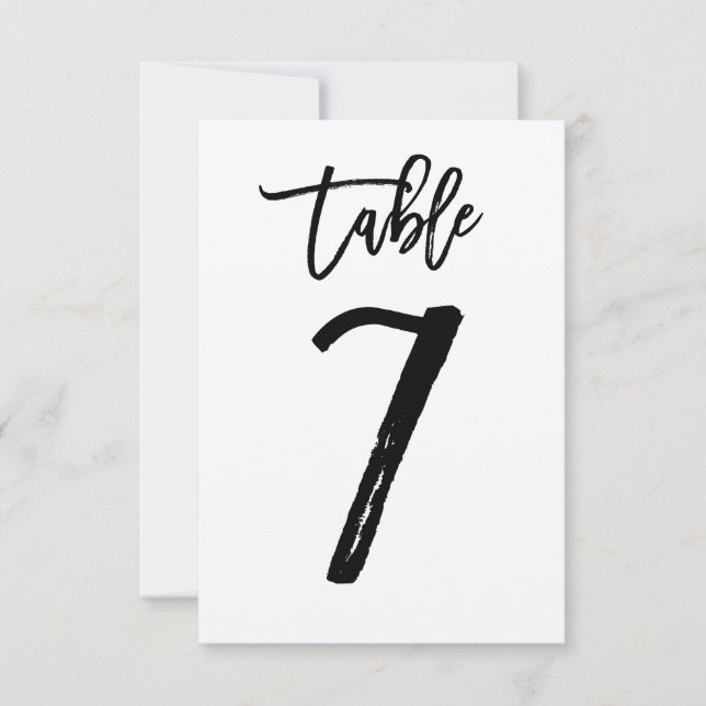 Tarjeta elegante de número de mesa con letra a man (Anverso)
