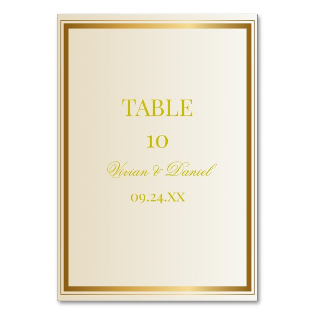 Tarjeta elegante de número de mesa de boda de marf (Anverso)