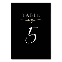 Tarjeta elegante de número de mesa de boda de oro 