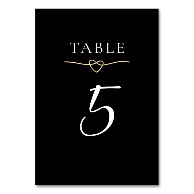 Tarjeta elegante de número de mesa de boda de oro  (Anverso)