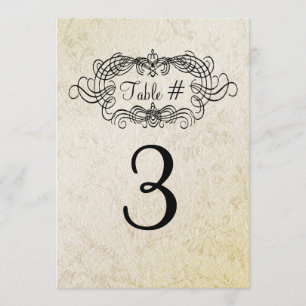 Tarjeta elegante de número de mesa de boda estilo 