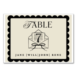 Tarjeta elegante de número de mesa de boda – Perso