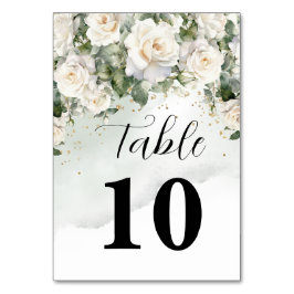Tarjeta elegante de número de mesa floral para bod