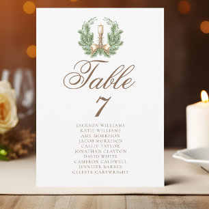 Tarjeta elegante de número de mesa para boda de Na