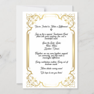 Tarjeta elegante de oro para anunciar con anticipa