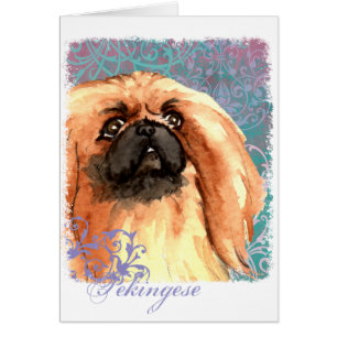 Tarjeta elegante de Pekingese