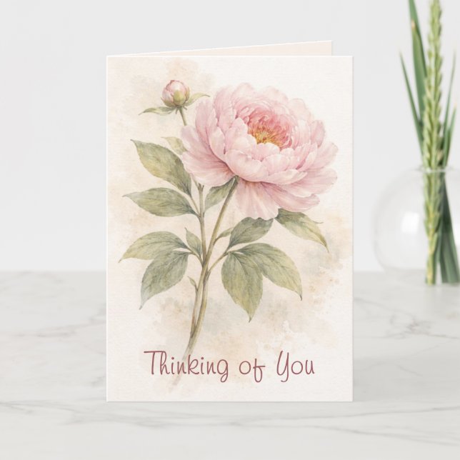 Tarjeta elegante de pensamiento floral para ti (Anverso)