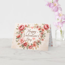 Tarjeta elegante de San Valentín con flores