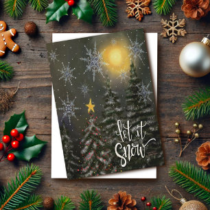 Tarjeta Elegante Deja que nieve Hermosa Inspiración Navide