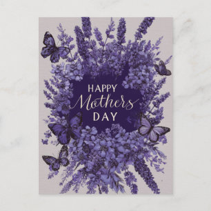Tarjeta elegante del día de la madre con lavanda p
