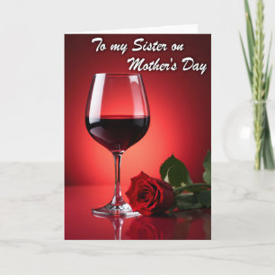 Tarjeta elegante del día de la madre de color rojo