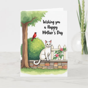 Tarjeta elegante del día de la madre felino