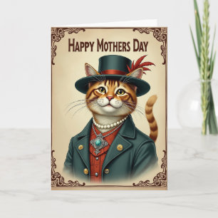 Tarjeta elegante del día de la madre para gato
