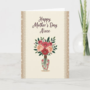 Tarjeta elegante del Día de la Madre para sobrina