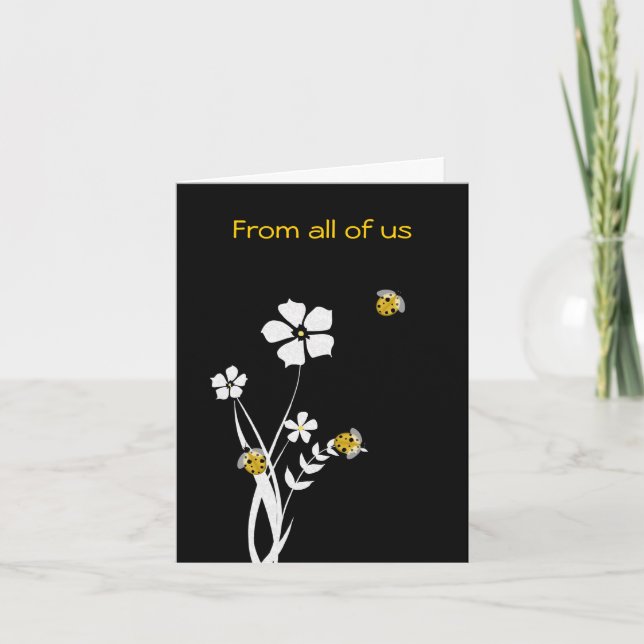 Tarjeta elegante del día de madre de la mariquita (Anverso)