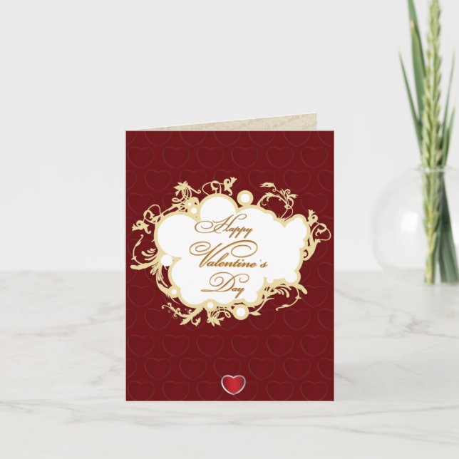 Tarjeta elegante del día de San Valentín del (Anverso)