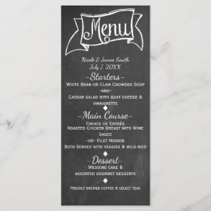 Tarjeta elegante del menú de la boda de la mirada