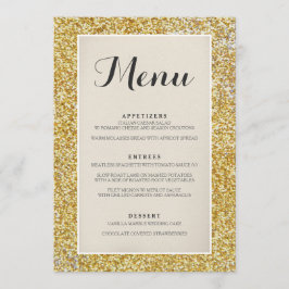 Tarjeta elegante del menú de la boda del purpurina