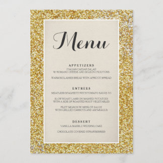 Tarjeta elegante del menú de la boda del purpurina