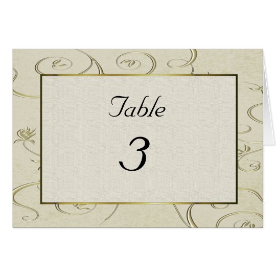 Tarjeta elegante del número de la tabla