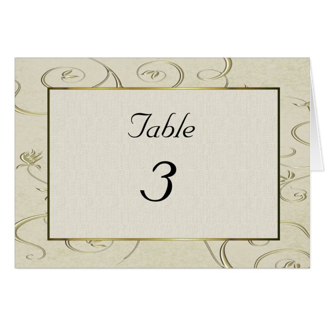 Tarjeta elegante del número de la tabla (Anverso (Horizontal))