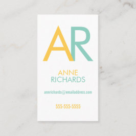 Tarjeta elegante del perfil de las iniciales