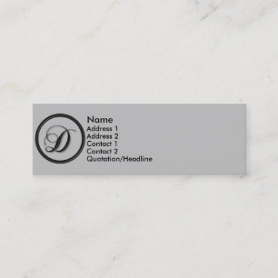 Tarjeta elegante del perfil del monograma D de la