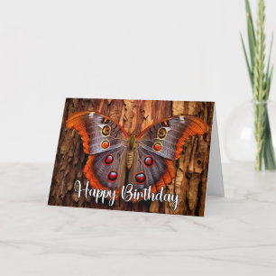 Tarjeta Elegante Descanso del Arte Mariposa Feliz Cumpleañ