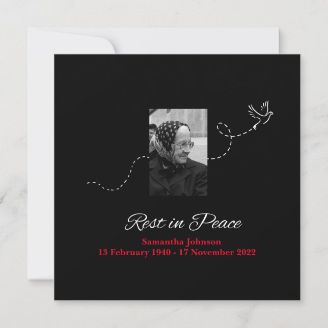 Tarjeta Elegante Descanso en Paz Pésame (Anverso)