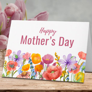 Tarjeta Elegante Día de la Madre Abuela - Florales Flores